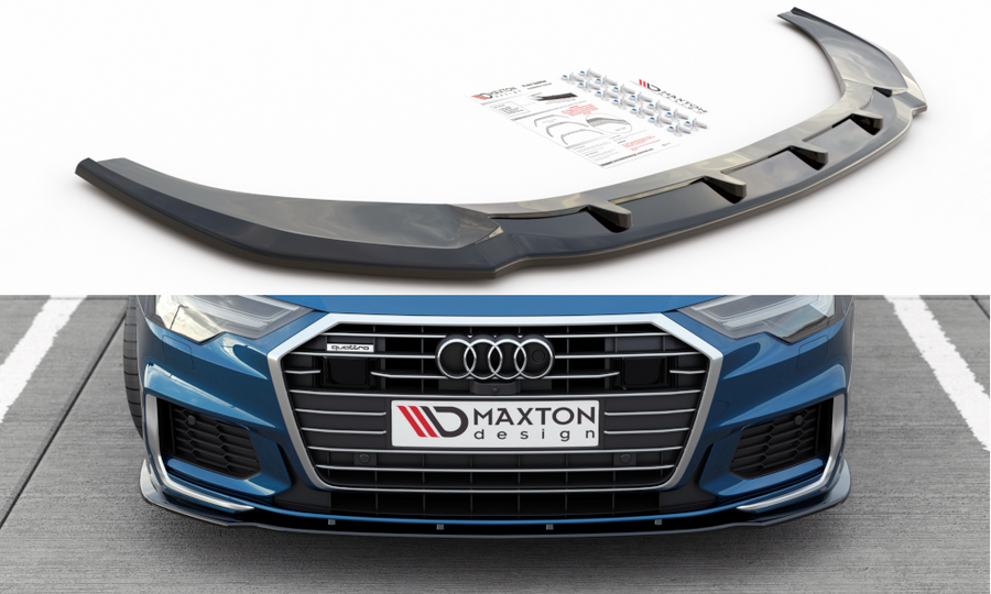 Maxton Design AU-A6-C8-SLINE-FD2T Front Splitter V.2 Audi A6 S-Line / S6 C8 | Duco Car Parts UK Car Parts