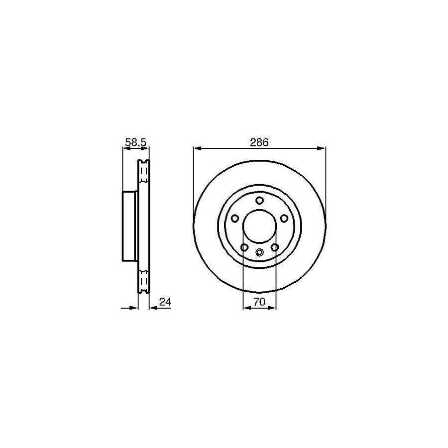 BOSCH 0 986 478 594 Brake Disc Internally Vented Vented Oiled
