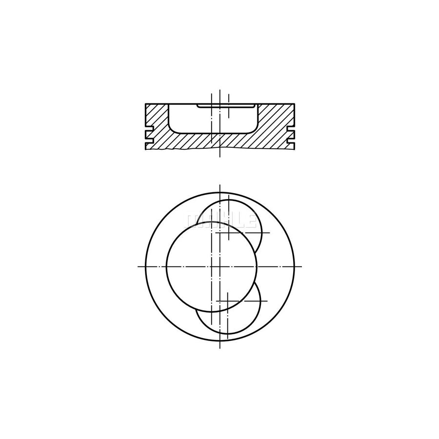 MAHLE ORIGINAL 448 17 04 Piston with piston rings, without cooling duct