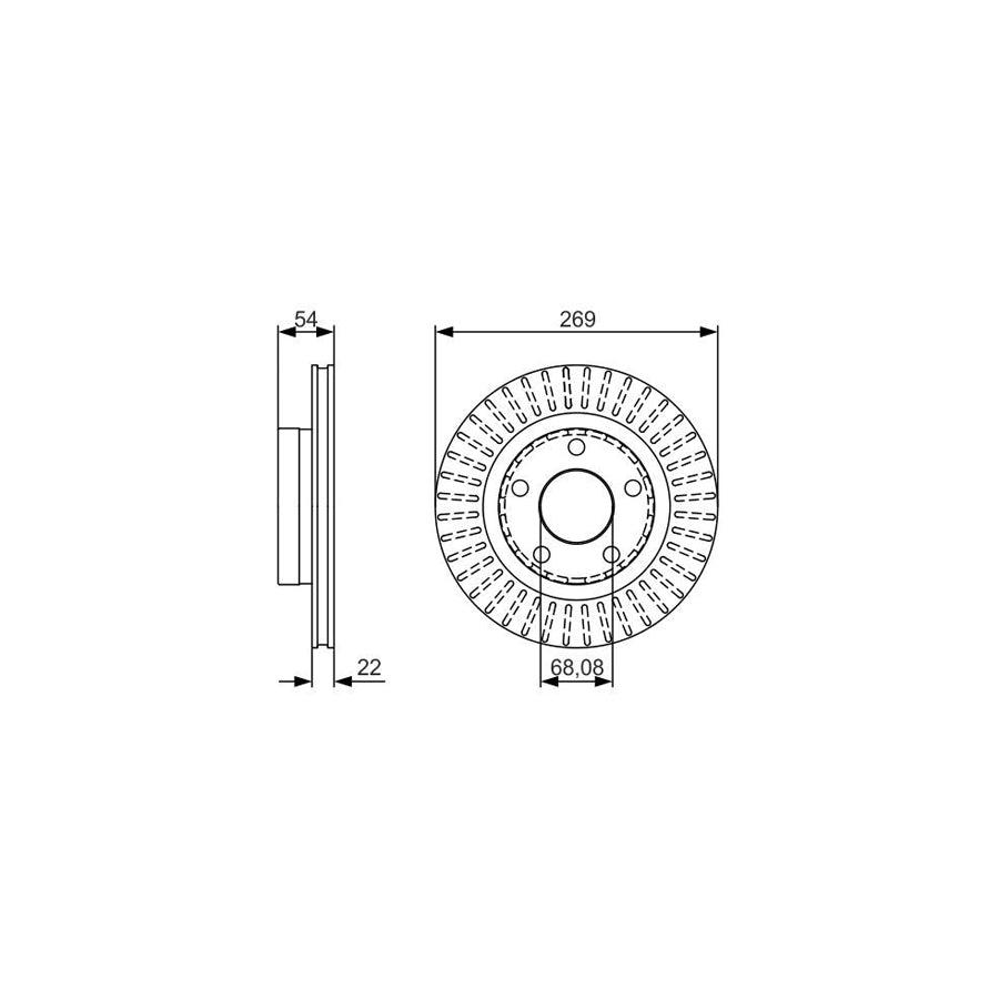 BOSCH 0 986 479 A42 Brake Disc Vented Coated High carbon