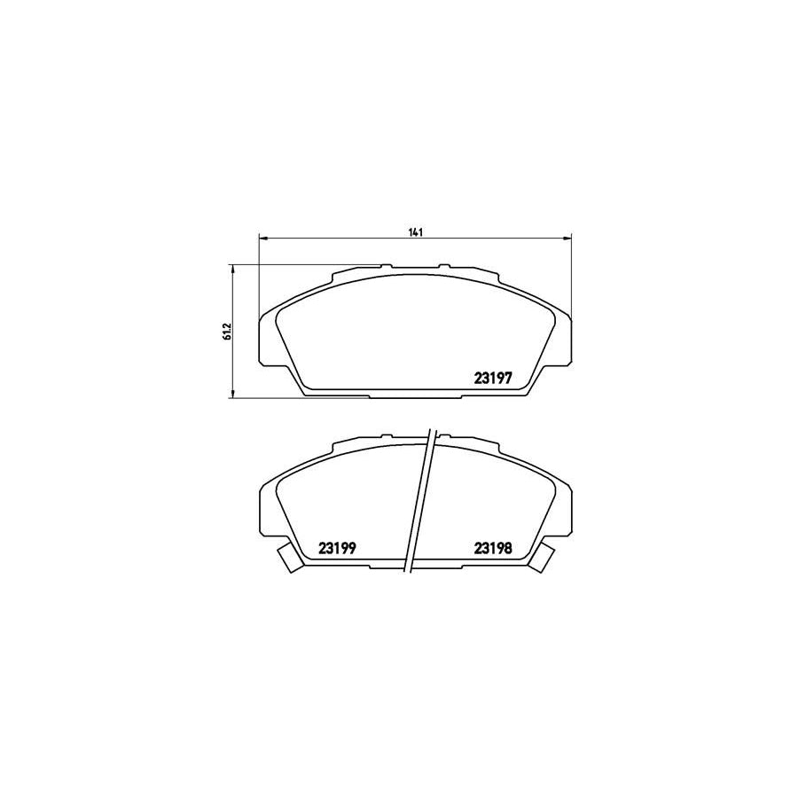 Brembo P 28 041 Brake Pad Set For Honda Accord Iv Saloon Cb With Acoustic Wear Warning