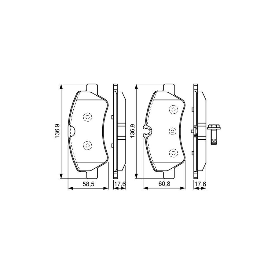 Bosch 0986Tb3202 Brake Pad Set With Bolts 