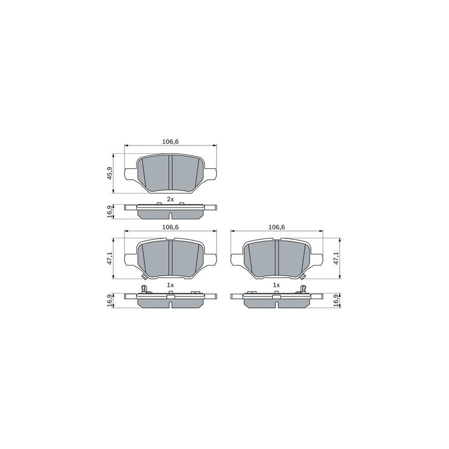 Bosch 0986424895 Brake Pad Set With Acoustic Wear Warning With Anti Squeak Plate With Mounting Manual BP2524