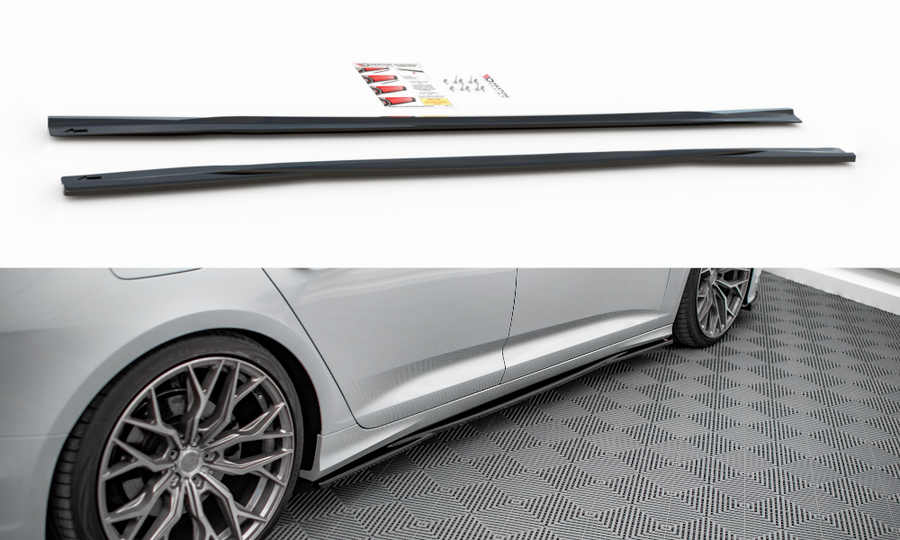 Maxton Design AU-A6-C8-SLINE-SD1T Side Skirts Diffusers Audi A6 S-Line / S6 C8 | Duco Car Parts UK Car Parts