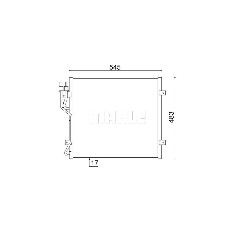 MAHLE ORIGINAL AC 545 000S Air conditioning condenser for JEEP CHEROKEE without dryer