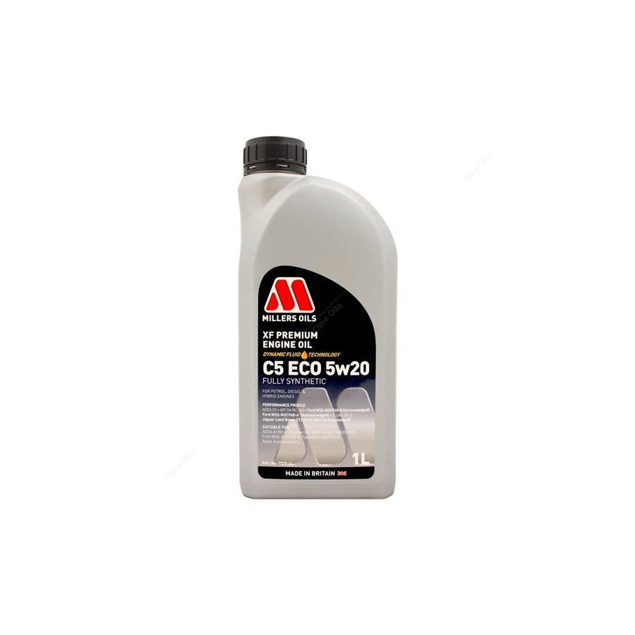 Millers Oils XF Premium C5 ECO 5W-20 Ford EcoBoost Fully Synthetic Engine Oil 1l