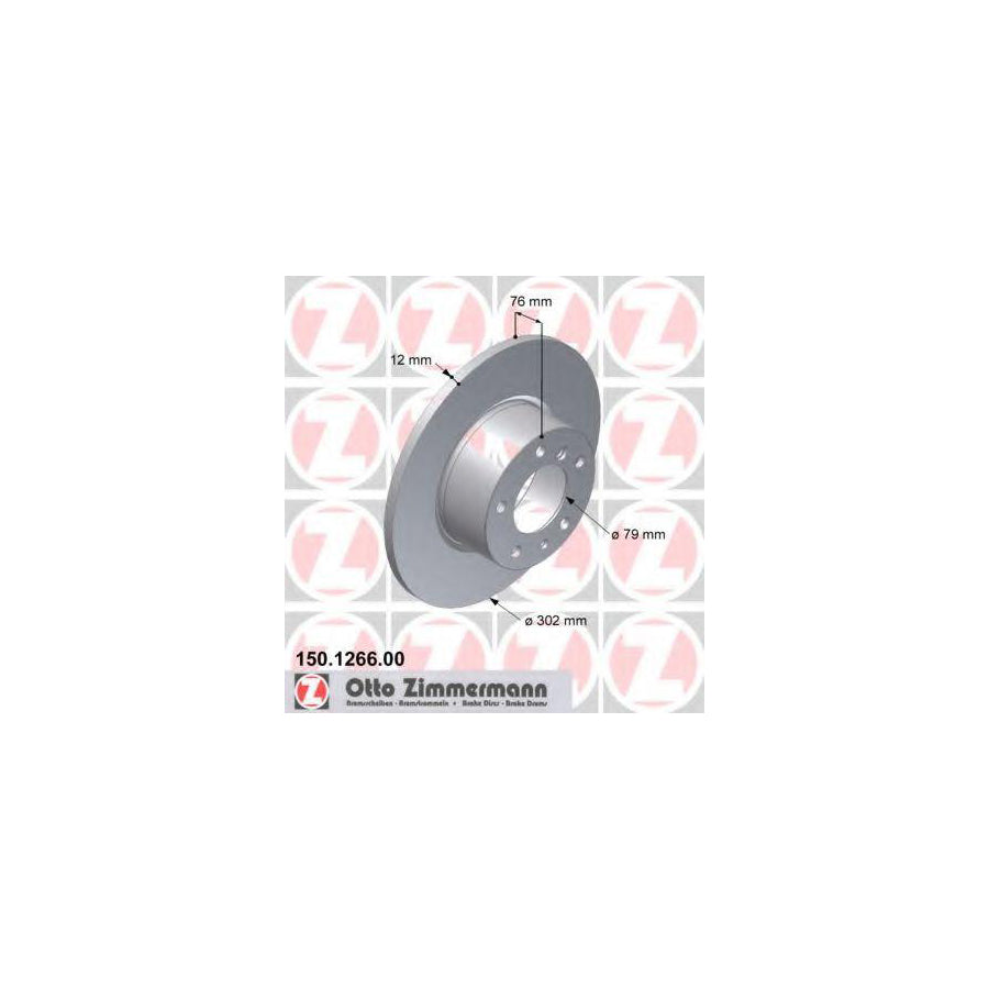 ZIMmERMANN 150 1266 00 Brake Disc for BMW 5 Series Solid High carbon
