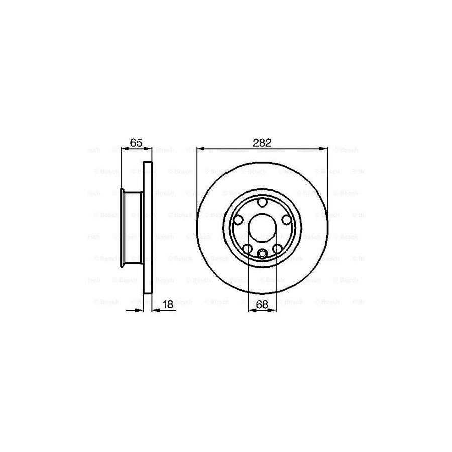 BOSCH 0 986 478 613 Brake Disc Solid Oiled