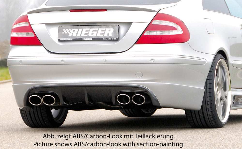 Rieger 00071015 Mercedes-Benz W209 CLK Rear Diffuser for Twin Tailpipe Left & Right