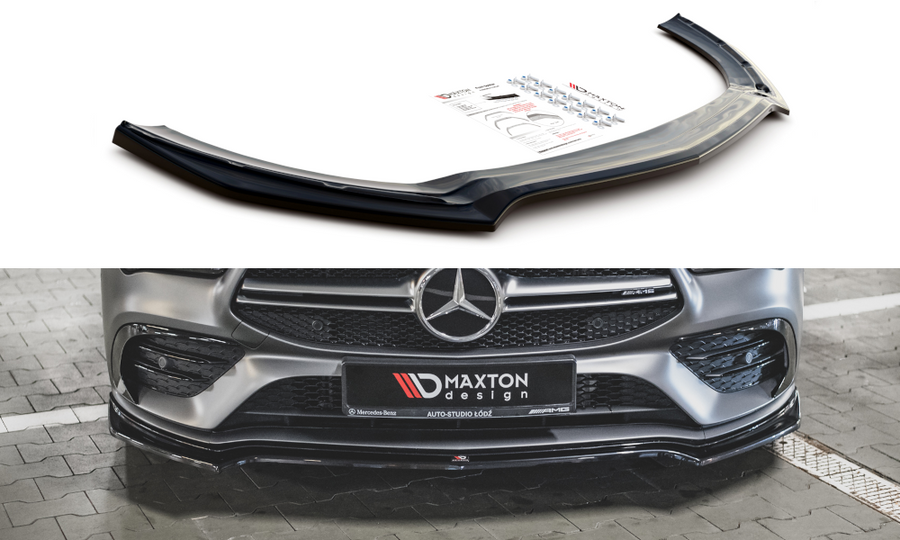 Maxton Design ME-CLA-118-35AMG-FD1T Front Splitter V.1 Mercedes Benz CLA35 AMG Aero C118 | Duco Car Parts UK Car Parts