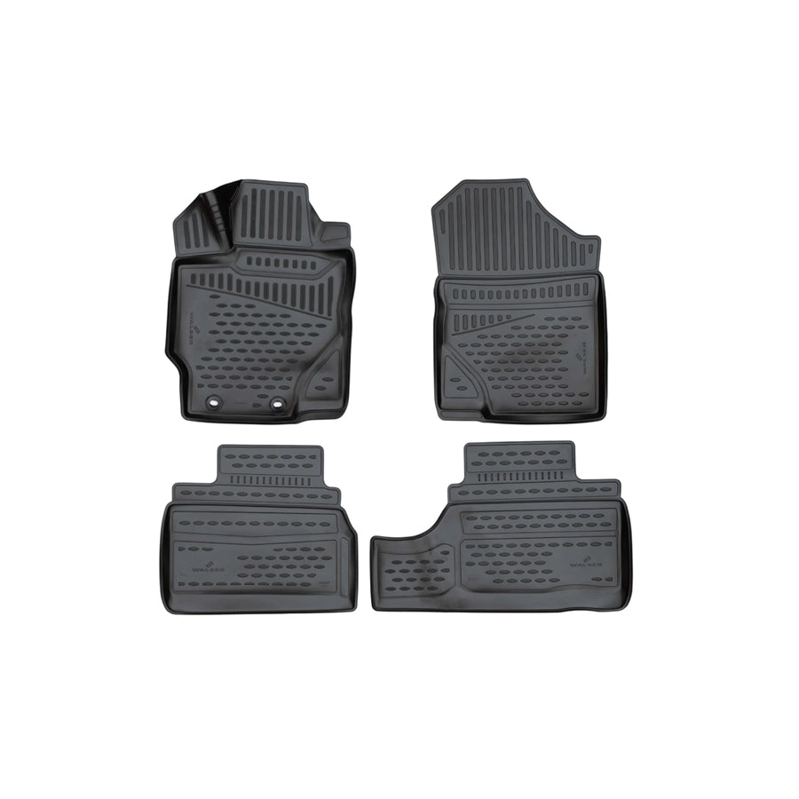 WALSER Tailored, XTR 75180 Floor mat set Elastomer, Front and Rear, Black