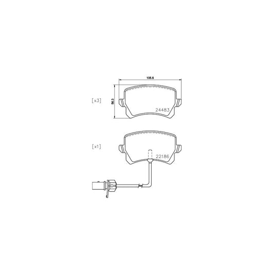 Hella 8DB 355 023 031 Brake Pad Set For Audi Q3 8Ub 8Ug With Integrated Wear Warning Contact With Brake Caliper Screws With Accessories