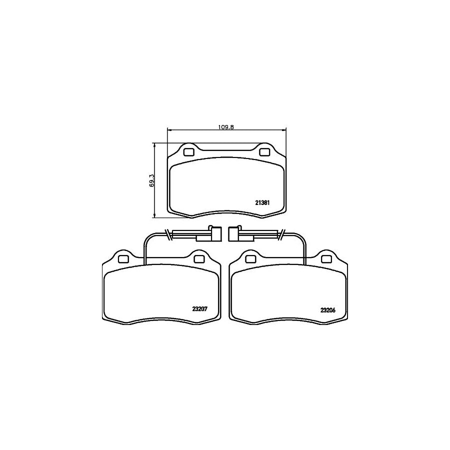 Hella 8DB 355 018 421 Brake Pad Set With Integrated Wear Warning Contact