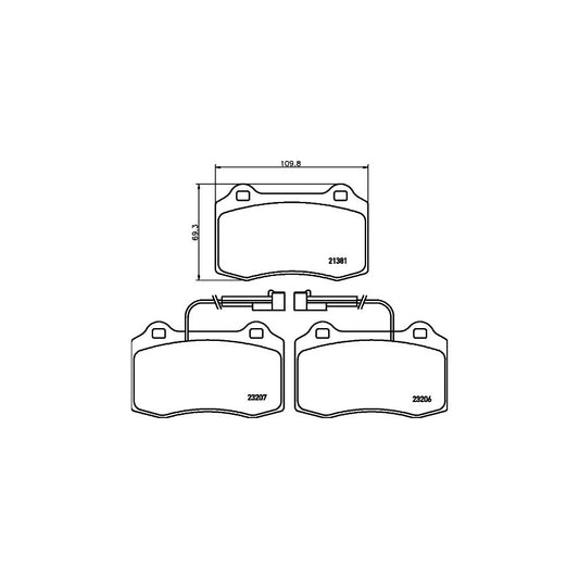 Hella 8DB 355 018 421 Brake Pad Set With Integrated Wear Warning Contact