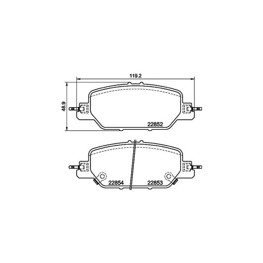 Hella 8DB 355 039 191 Brake Pad Set For Honda Cr V V Rw Rt With Acoustic Wear Warning