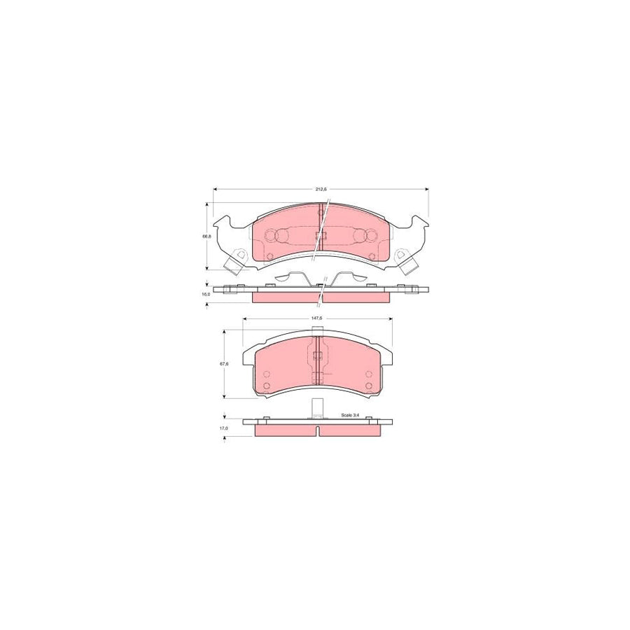 TRW Gdb4000 Brake Pad Set Incl Wear Warning Contact