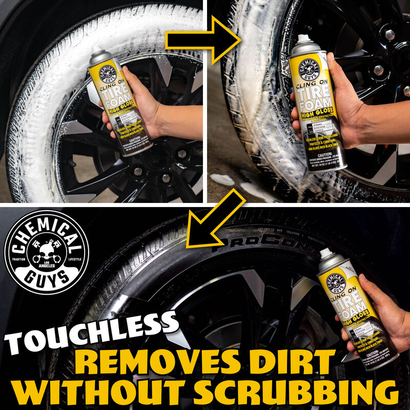 Chemical Guys Cling On Tire Foam High Gloss 3 in 1 Cleaner, Protectant, & Dressing | Duco Car Parts UK Car Parts
