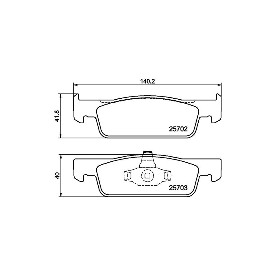 Hella 8DB 355 020 801 Brake Pad Set Not Prepared For Wear Indicator