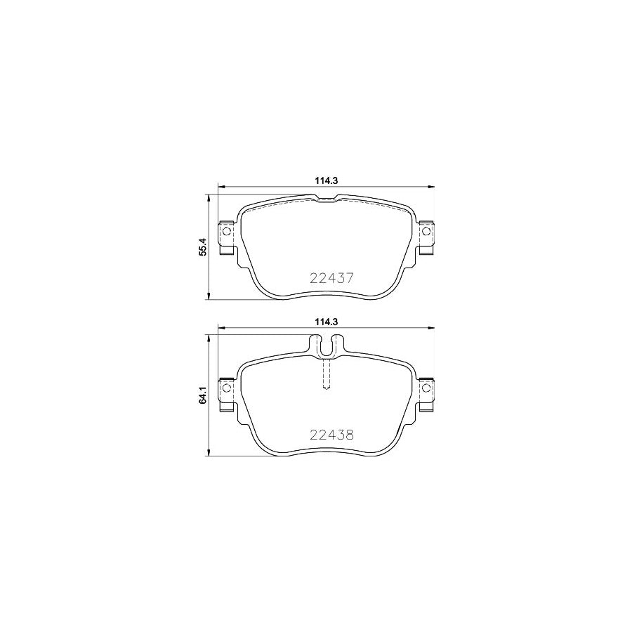 Hella 8DB 355 025 781 Brake Pad Set Prepared For Wear Indicator With Accessories