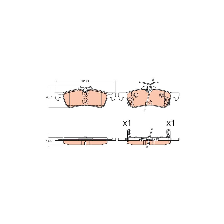 TRW Gdb3588 Brake Pad Set For Honda Civic With Acoustic Wear Warning