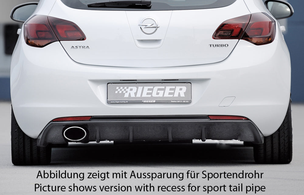 Rieger 00099848 Opel Astra J Rear Diffuser for Original Tailpipe Left - Carbon-Look