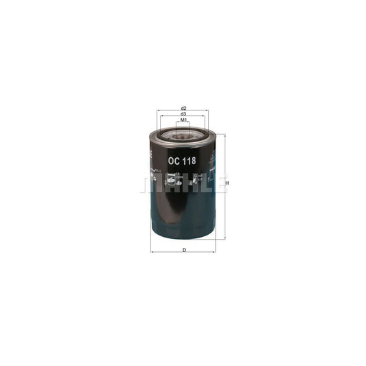 MAHLE ORIGINAL OC 118 Oil Filter Spin-on Filter, with one anti-return valve
