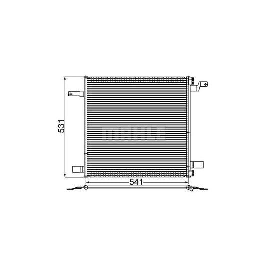 MAHLE ORIGINAL AC 259 001S Air conditioning condenser suitable for MERCEDES-BENZ ML-Class (W163) without dryer