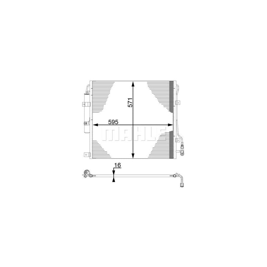 MAHLE ORIGINAL AC 760 000S Air conditioning condenser with dryer