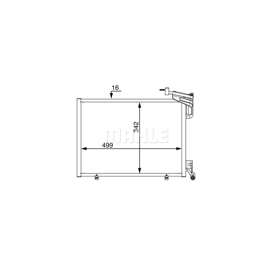 MAHLE ORIGINAL AC 21 000S Air conditioning condenser without gasket / seal, without dryer