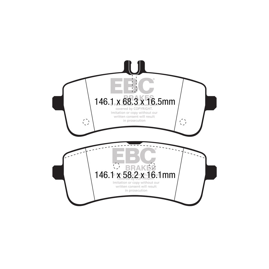 EBC Mercedes-Benz W/S/C/A205 Bluestuff NDX Trackday Rear Brake Pads - TRW Caliper (C63 AMG & C63 S AMG) (Pair)