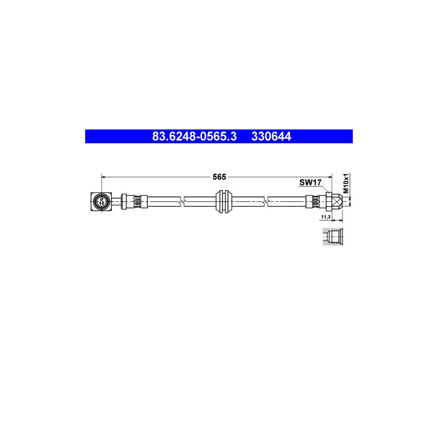 ATE 83 6248 0565 3 Brake Hose 565Mm M10X1 