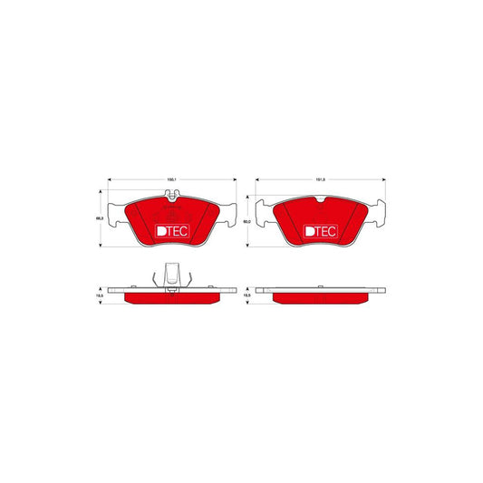 TRW Dtec Cotec Gdb1205Dte Brake Pad Set Prepared For Wear Indicator