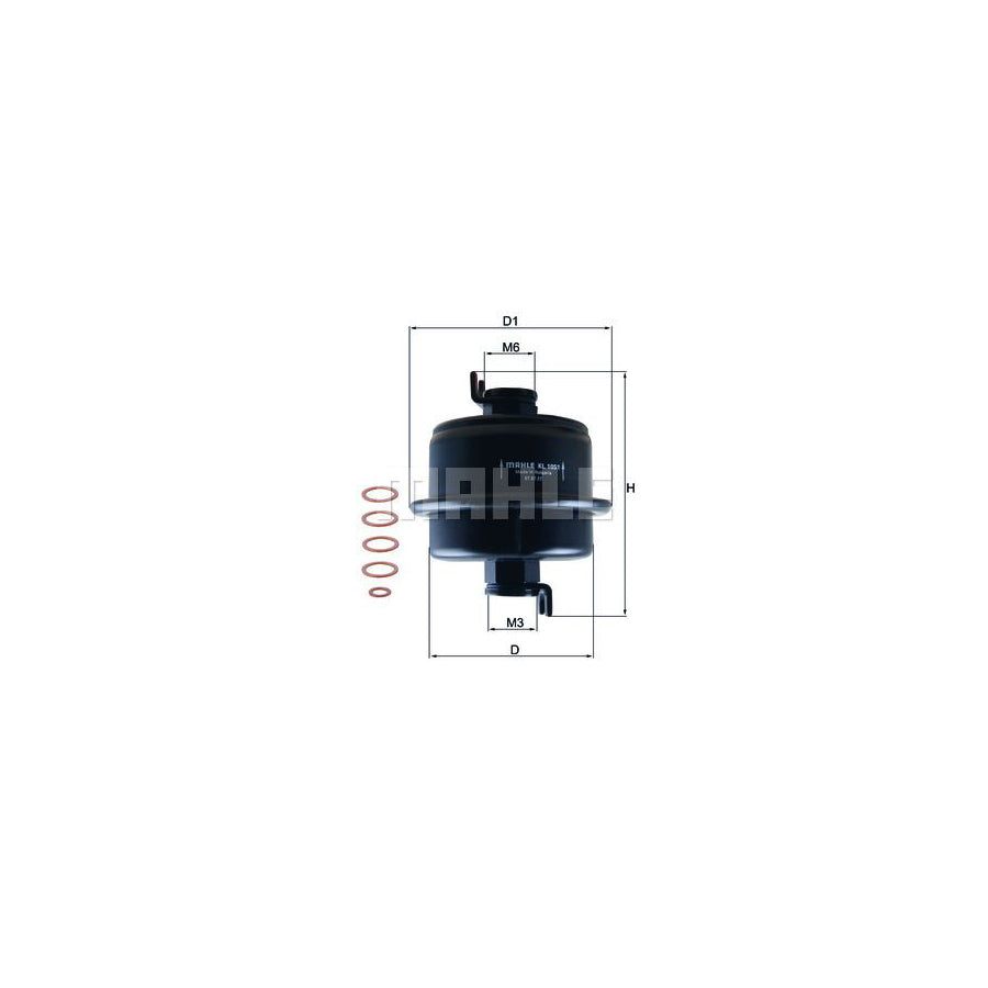MAHLE ORIGINAL KL 1051D Fuel filter In-Line Filter