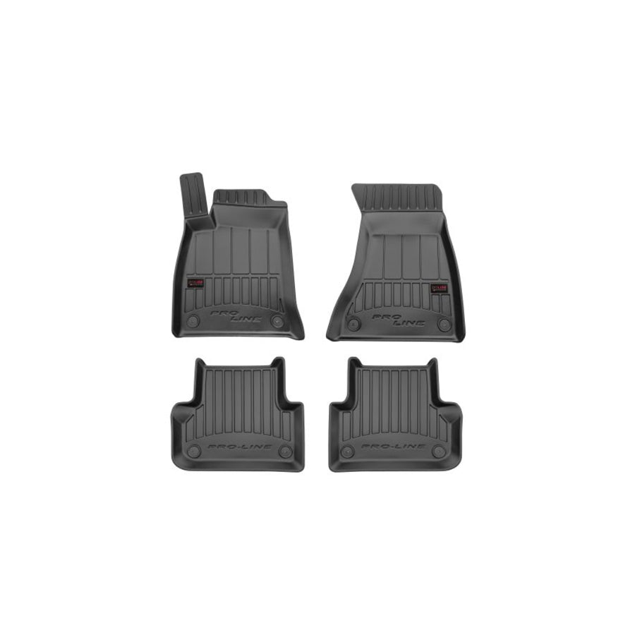 FROGUM Tailored 3D407596 Floor mat set for AUDI A4 Elastomer, Front and Rear, Quantity: 4, Black, (LHD)