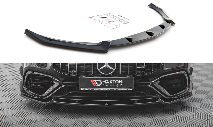 Maxton Design ME-CLA-118-45AMG-FD2T Front Splitter V.2 Mercedes Benz CLA 45 AMG Aero C118 | Duco Car Parts UK Car Parts