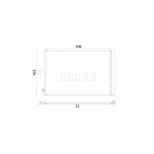 MAHLE ORIGINAL AC 932 000S Air conditioning condenser suitable for MERCEDES-BENZ CLS with dryer