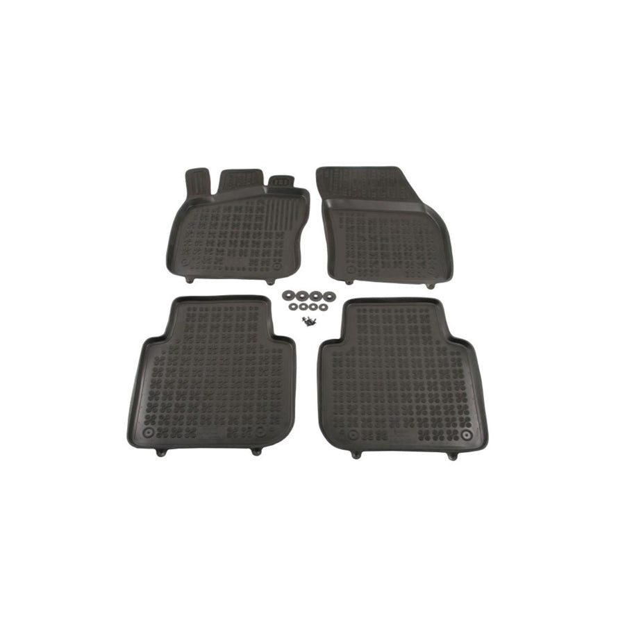 REZAW PLAST 200213 Floor mat set for SKODA Kodiaq (NS7) Elastomer, Front and Rear, Black