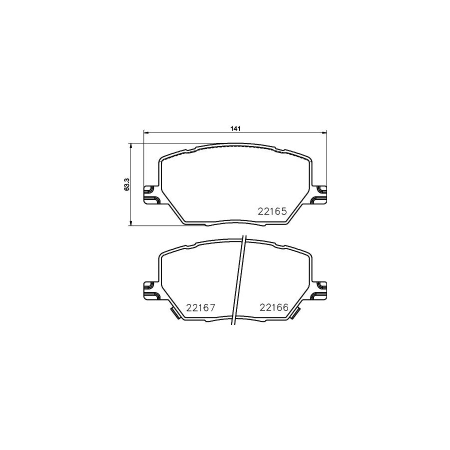 Hella 8DB 355 024 711 Brake Pad Set With Acoustic Wear Warning