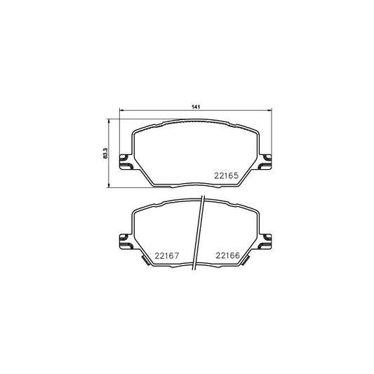 Hella 8DB 355 024 711 Brake Pad Set With Acoustic Wear Warning