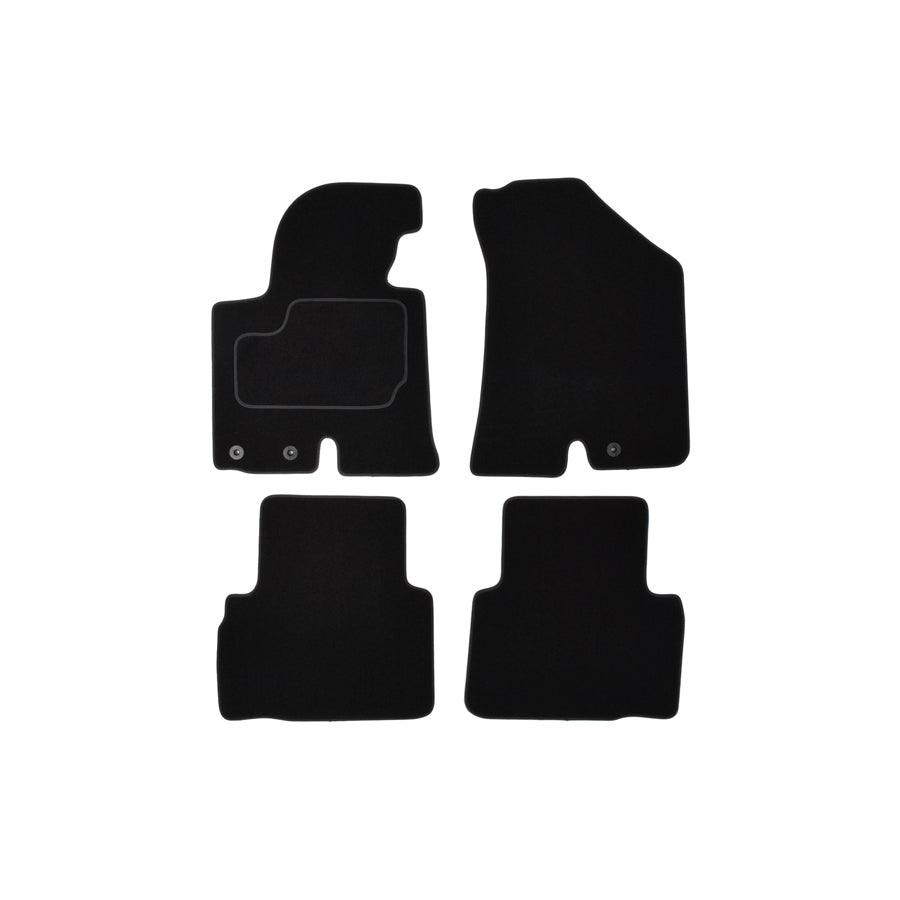 CUSTOPOL Tailored HYU100C Floor mat set Textile, Front and Rear, Quantity: 4, Black