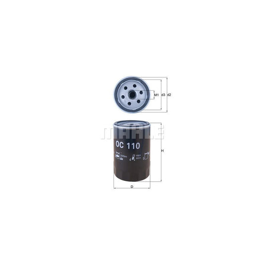 MAHLE ORIGINAL OC 110 Oil Filter Spin-on Filter, with one anti-return valve