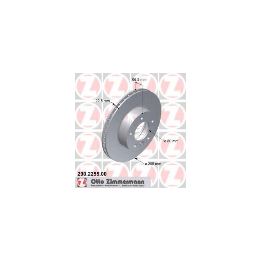 ZIMmERMANN 290 2255 00 Brake Disc Internally Vented