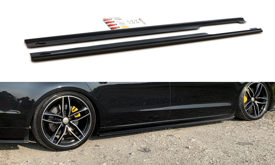 Maxton Design AU-A8L-D4-SD1T Side Skirts Diffusers Audi A8 Long D4 | Duco Car Parts UK Car Parts
