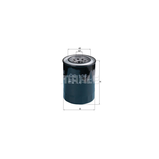 MAHLE ORIGINAL OC 138 Oil Filter Spin-on Filter, with one anti-return valve