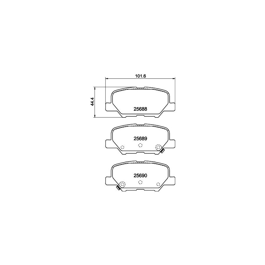 Hella 8DB 355 020 291 Brake Pad Set With Acoustic Wear Warning