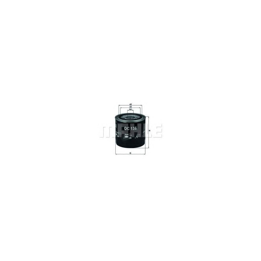 MAHLE ORIGINAL OC 136 Oil Filter Spin-on Filter