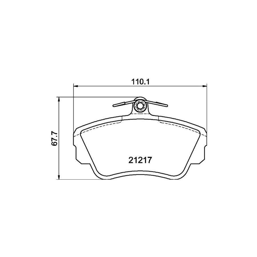 Hella 8DB 355 017 921 Brake Pad Set Not Prepared For Wear Indicator With Brake Caliper Screws