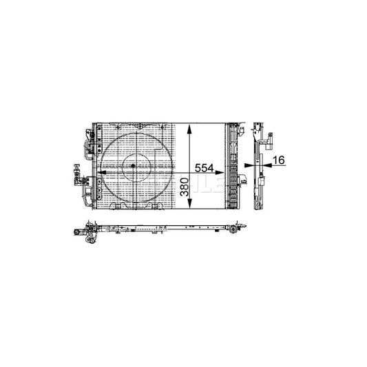 MAHLE ORIGINAL AC 337 000P Air conditioning condenser with holder, with dryer, with pressure switch