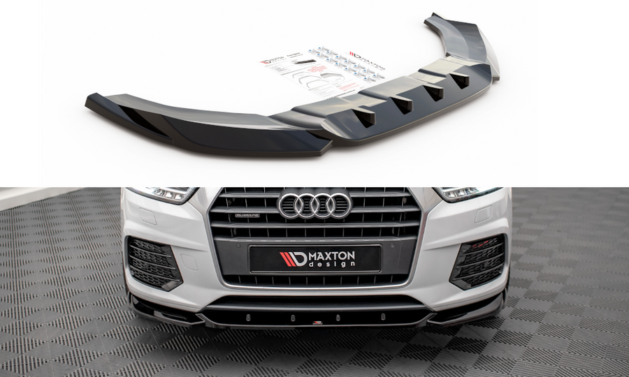 Maxton Design AU-Q3-1F-SLINE-FD1T Front Splitter V.1 Audi Q3 S-Line 8U (Facelift) | Duco Car Parts UK Car Parts