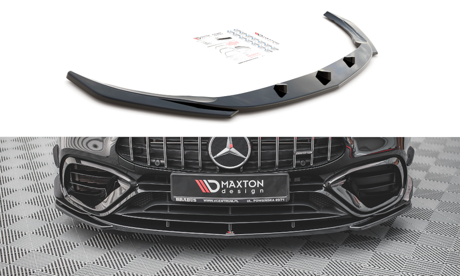 Maxton Design ME-CLA-118-45AMG-FD1T Front Splitter V.1 Mercedes Benz CLA 45 AMG Aero C118 | Duco Car Parts UK Car Parts